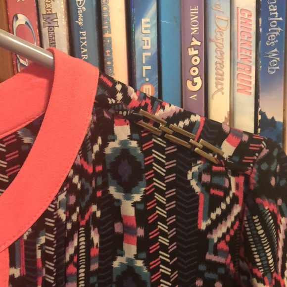 NY Collection Geometric Print Short Romper  Sz L - Picture 3 of 8